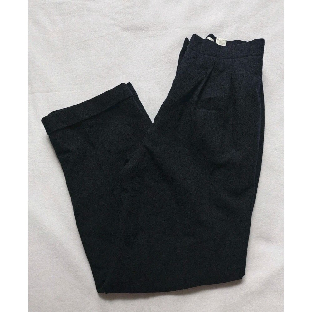 VTG 90s Lord & Taylor Womens Size 4 Black Wool Pleated Dress Pants Trousers